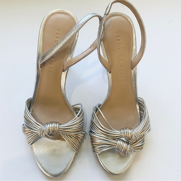 Veronica Beard leather metallic knot sandals - Picture 8 of 12